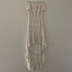 Jens Pirate Booty French goddess strapless lace high low dress small